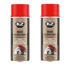Image of 2 x K2 BRAKE CALIPER PAINT RED HIGH GLOSS 260°C Resistant Spray Lacquer - 400mL