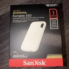 Image of SANDISK EXTREME 1 TB HIGH SPEED PORTABLE SSD DISK DRIVE - NEW BOXED WHITE