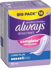 Image of Always Discreet Incontinence Pads Women Long Plus 16 Count, 16 Pad