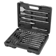 Image of 17PC SDS Plus Rotary Hammer Drill Bit Chisel Set for Masonry Concrete Tile Brick