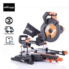 Image of Evolution R255SMS+ 255mm Sliding Mitre Saw 45° 2,000W TCT Multi-Material Blade