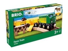 Image of BRIO World 33404 - Farm Train | 5-Piece Wooden Toy Train Set for Kids | Ideal