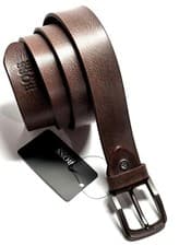 Image of HUGO BOSS Mens Genuine Leather Brown Belt