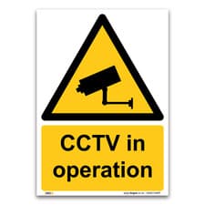 Image of CCTV in operation Sign - Vinyl or Rigid Plastic - Warning Construction Security