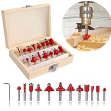 Image of 15pcs Router Bit Set 1/4“ 6.35mm Shank Tungsten Carbide Tipped Router Bit Set