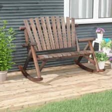 Image of 2-Seater Garden Rocking Bench 123x96x102 cm Solid Wood Spruce vidaXL