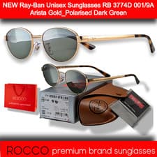 Image of NEW Ray-Ban Unisex Sunglasses RB 3774D 001/9A Arista Gold_Polarised Dark Green
