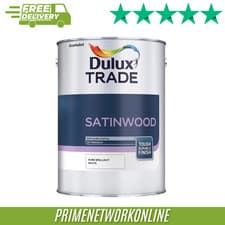 Image of Dulux Trade Satinwood Metal & Wood Paint – Pure Brilliant White 1L ⭐⭐⭐⭐⭐