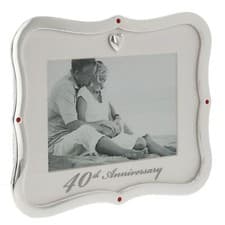 Image of Shudehill Giftware Anniversary Frame - 25th 40th 50th 6x4 Silver Photo Frame