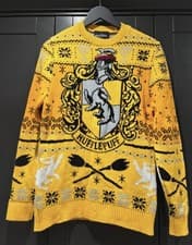 Image of Harry Potter Hufflepuff Christmas jumper -Extra S- Yellow Black Wizarding World