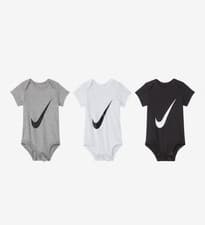 Image of Nike Swoosh Babies Bodysuit 3-pack Set Newborn Baby 6-12months New