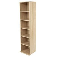 Image of 6-Tier Wooden CD/ DVD Media Storage Display Rack Freestanding Organizer Shelving