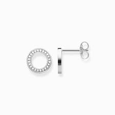 Image of Thomas Sabo Sterling Silver Sparkle Round Stud Earrings