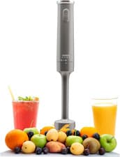 Image of Sensio Home Hand Blender Cool Grey 200W Stick Immersion Blender Food Processor H