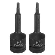 Image of 2pcs H4 (4mm) Hex Impact Bit Socket 1/2" Drive Hex Screwdriver Socket Adapter