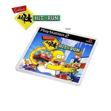 Image of The Simpsons Hit & Run Classic PS2 Game Style Plastic Coaster / Beer Mat Art