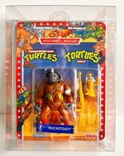 Image of Teenage Mutant Ninja Turtles Vintage Military Rocksteady Figure Carded