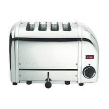 Image of Dualit 4 Slice Vario Toaster Chrome / Stainless Steal 28 MM Wide Slots #390/371