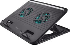 Image of Trust Cyclone Laptop Stand 16", 2 Fans Cooling Pad, Riser with USB Fan and Adjus