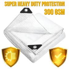 Image of Clear Leno Tarpaulin Super Heavy Duty 300 GSM Reinforced Transparent Waterproof 