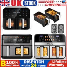 Image of 12L Dual Zone Digital Air Fryer Oven Cooker Oil Free LowFat Rapid Kitchen XXL