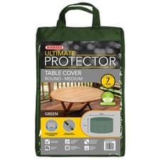 Image of Bosmere Ultimate Protector Circular Table Cover Sizes 4 To 6 Seat Charcoal Green