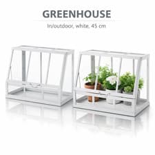 Image of Indoor Outdoor Mini Greenhouse 45cm White Plant Grow House Portable Garden Boxs