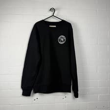 Image of Jack & Jones Originals Sweatshirt Mens Small Crew Neck Logo Black Casual