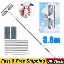 Image of Long handle Extendable Cleaning Brush Cleaning Squeegee Window Cleaner 2 in 1