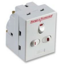 Image of 3 Way Switched Surge Power Protector Adaptor Plug 13A 3 GANG 3G Multi Socket