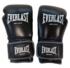 Image of Everlast Powerlock OG Advanced Boxing Gloves Black / White Adults 16oz Boxed New
