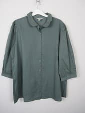 Image of Seasalt Womens Hope Cottage Cotton Blouse Cliff Green Size 8 - 18