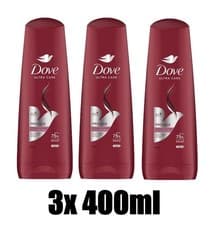 Image of 3x Dove Nourishing Conditioner Pro-Age for Brittle & Damaged Hair 400ml