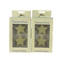 Image of Yellow STAR Drawer Knobs Kids Line Pulls Lot of 2 New in Box 4 Total Pulls