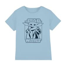Image of Star Wars Mandalorian The Child Force Kids T-Shirt 3-13 Years, Light Blue