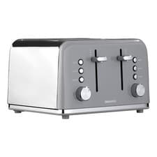 Image of Daewoo Kensington Grey 4 Slice Toaster Stainless Steel SDA2596GE 3yr Warranty