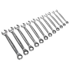 Image of Sealey Metric Ratchet Combination Spanner Set Platinum Series 12 Pieces AK63922