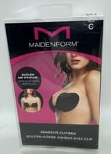 Image of Maidenform Bra Adhesive Clip Bra C Cup -Black -Backless Strapless Silicone