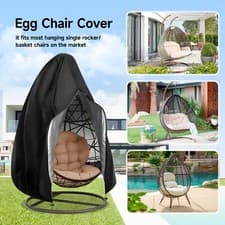 Image of Heavy Duty Hanging Swing Egg Chair Cover Garden Patio Outdoor Sun UV Waterproof
