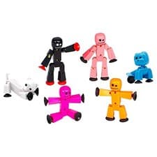 Image of Stikbot Family Pack, Set of 4 Stikbots, 1 Srtikbot Cat and 1 Stikbot Dog,