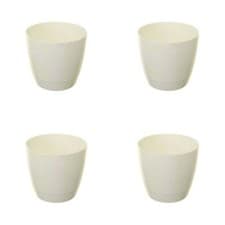 Image of Whitefurze White Round Indoor Pot 16cm 4 Pack