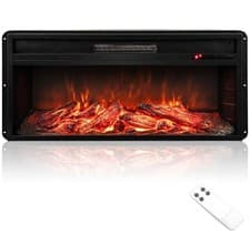 Image of COSTWAY 86 cm Electric Fireplace 5000 BTU Recessed Fireplace Insert heater