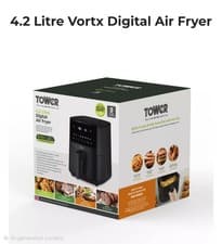 Image of Tower Vortx 4.2L Digital Air Fryer, Vortx 4.2L Digital, 1400W, T17147, Black