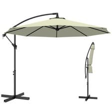 Image of Outsunny 3(m) Banana Parasol Cantilever Umbrella Garden