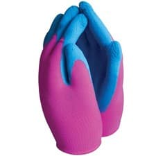 Image of Light & Bright Kids Boys Girls Gardening Gloves Pink Yellow Gardening PVC Grip