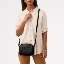 Image of RADLEY Handbag Black Leather Small Zip Top Crossbody Bag - Gordon Road - New