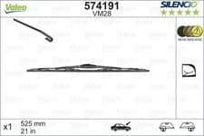 Image of Valeo 574191 Wiper Blade Passenger Side Window Fits Audi Lancia Skoda VW