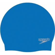 Image of Speedo Silicone Moulded Swimming Cap Blue Mens Womens