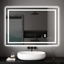 Image of LED Bathroom Mirror Illuminated Light 3 Colors with Demister/Touch