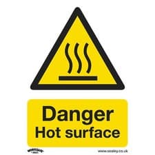Image of Sealey Warning Safety Sign - Danger Hot Surface - Self-Adhesive Vinyl - SS42V1